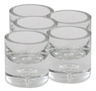 Set of 5 Clear Smooth Thick GLass Tea Light Holder - NetDécor 