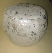 Silver Cow Skin Tub Ottoman - NetDécor 
