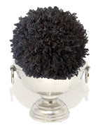 Charcoal Slagbos Topiary Ball in Silver Vessel - NetDécor 