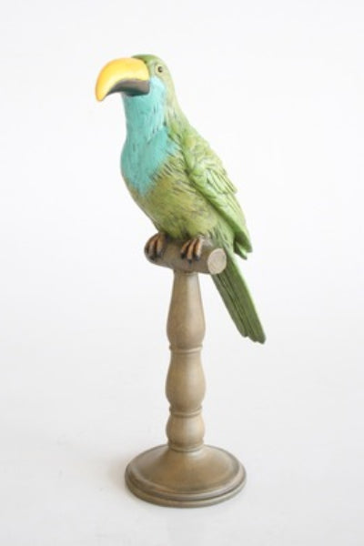 TOUCAN ON STAND GREEN & TURQUOISE - NetDécor 