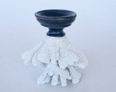 White Coral on Stand Candle Stick - NetDécor 