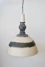 White Metal Distressed Hanging Dome Lamp - NetDécor 