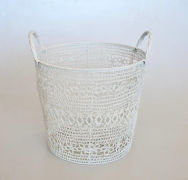 White Metal Dustbin - NetDécor 