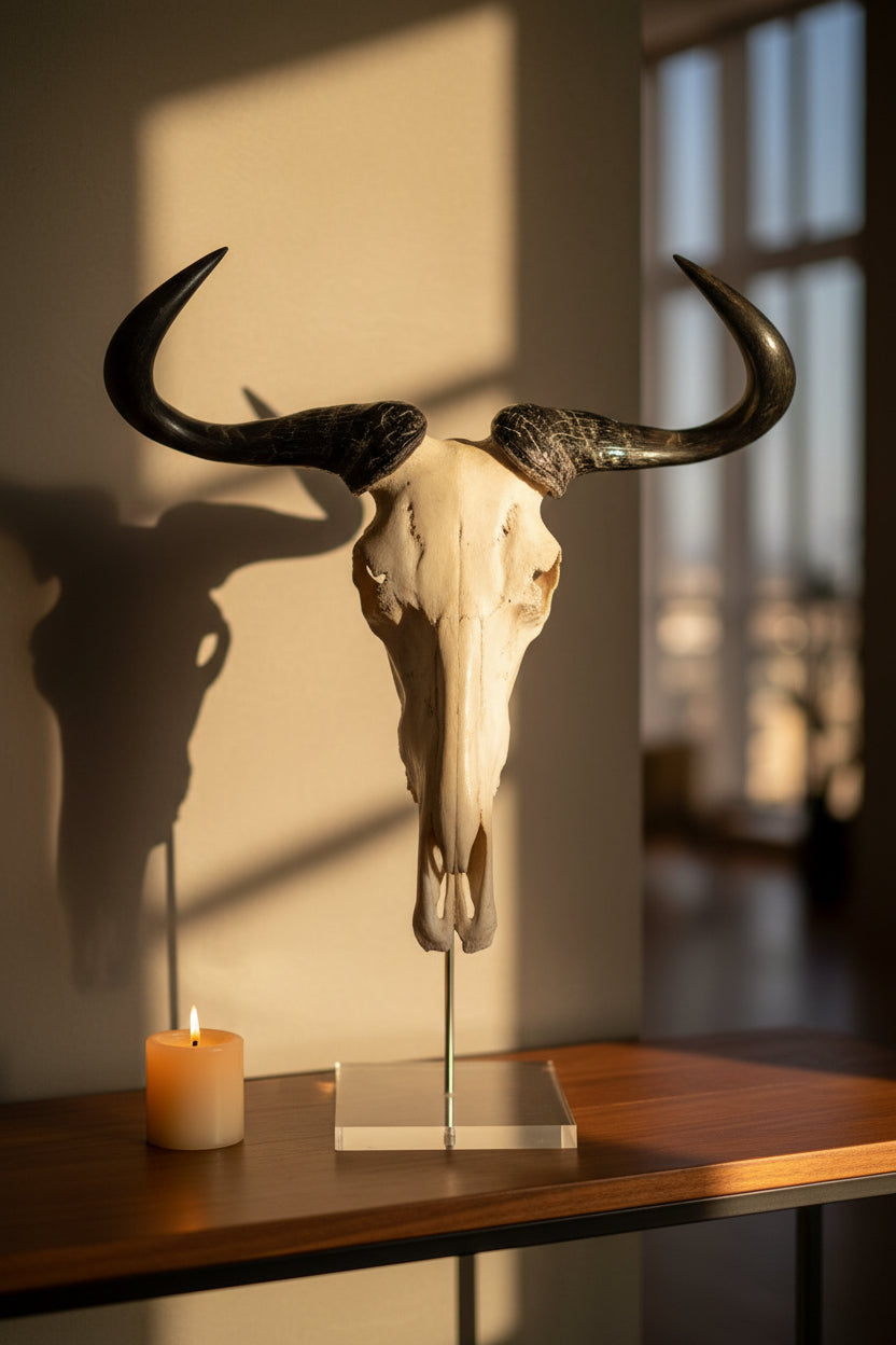Mounted Wildebeest Full Skull - NetDécor 