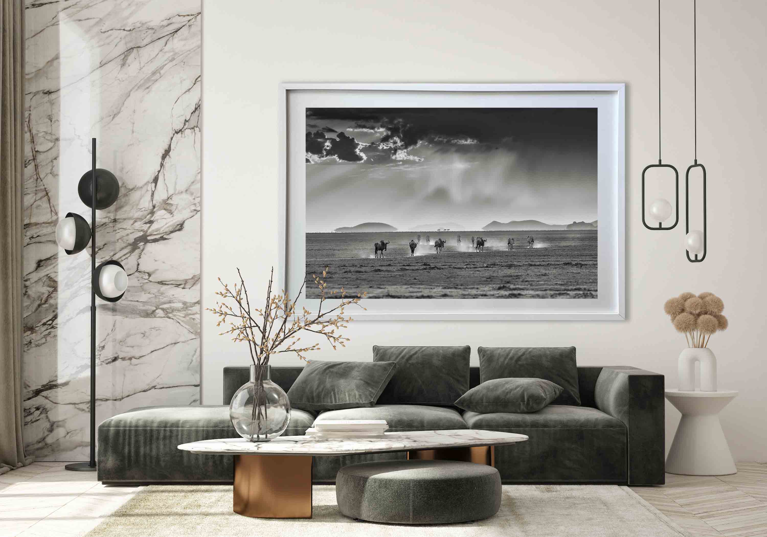 Limited Edition Wildebeest Run Landscape - NetDécor 