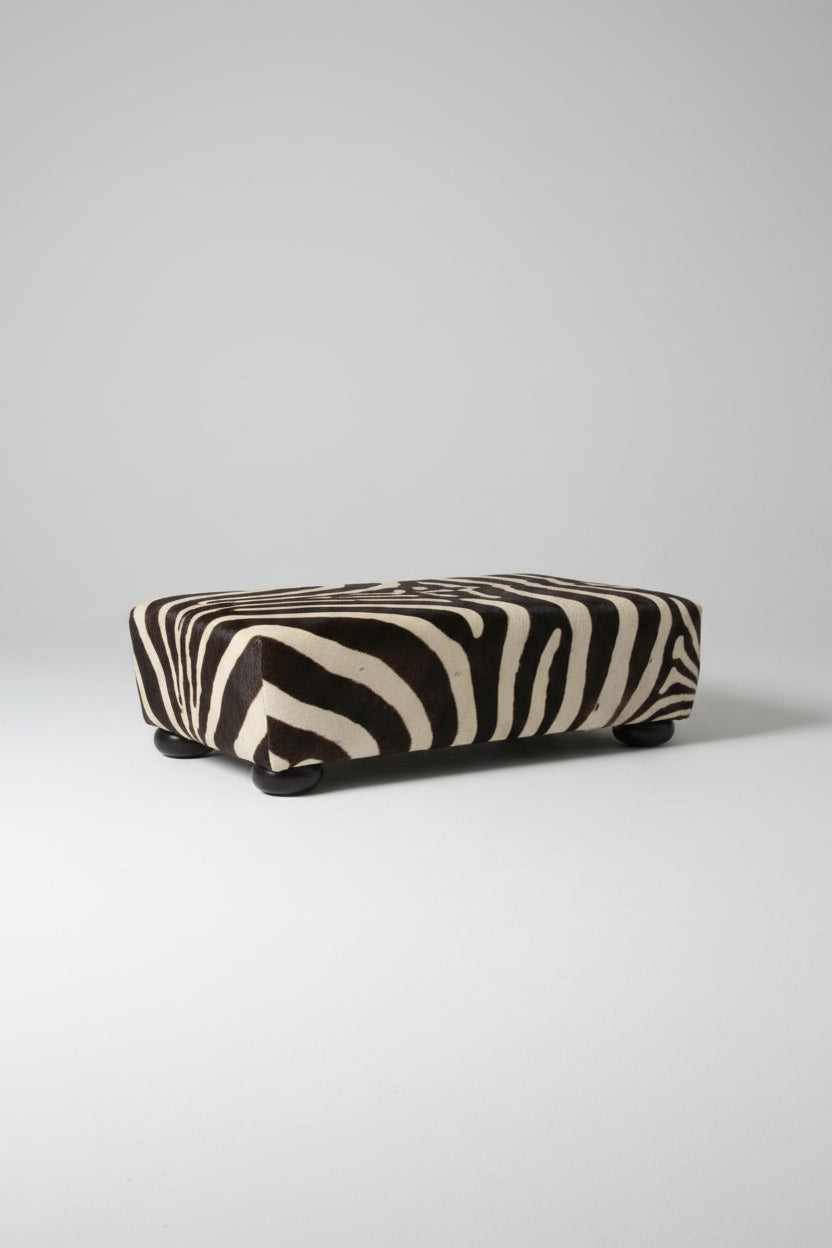 Zebra Ottoman Modern with Bun Feet - NetDécor 