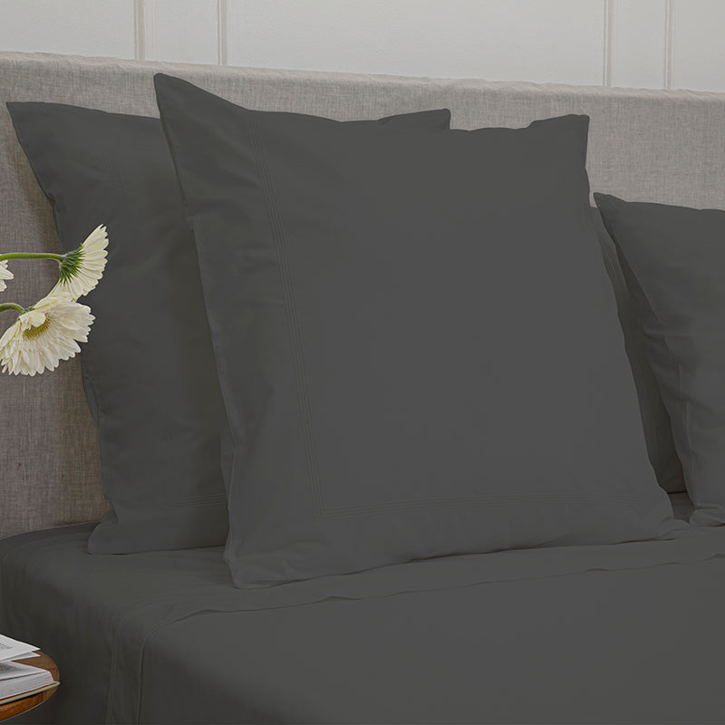 Percale Four Row Cord Charcoal Charcoal Decorative Pillowcase