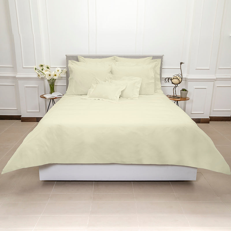 Percale Four Row Cord Ivory Ivory Duvet Cover