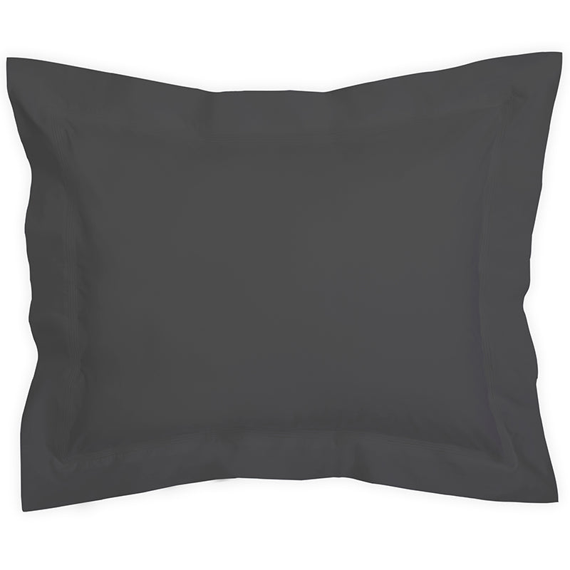 Percale Four Row Cord Charcoal Charcoal Oxford Pillowcase
