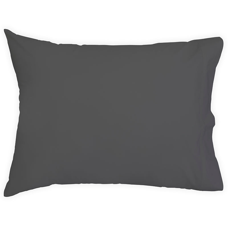 Percale Four Row Cord Charcoal Charcoal Standard Pillowcase