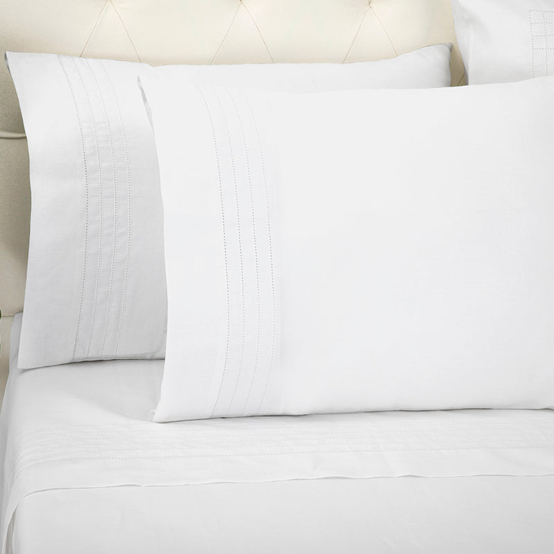 Sateen Grafton White Standard Pillowcase