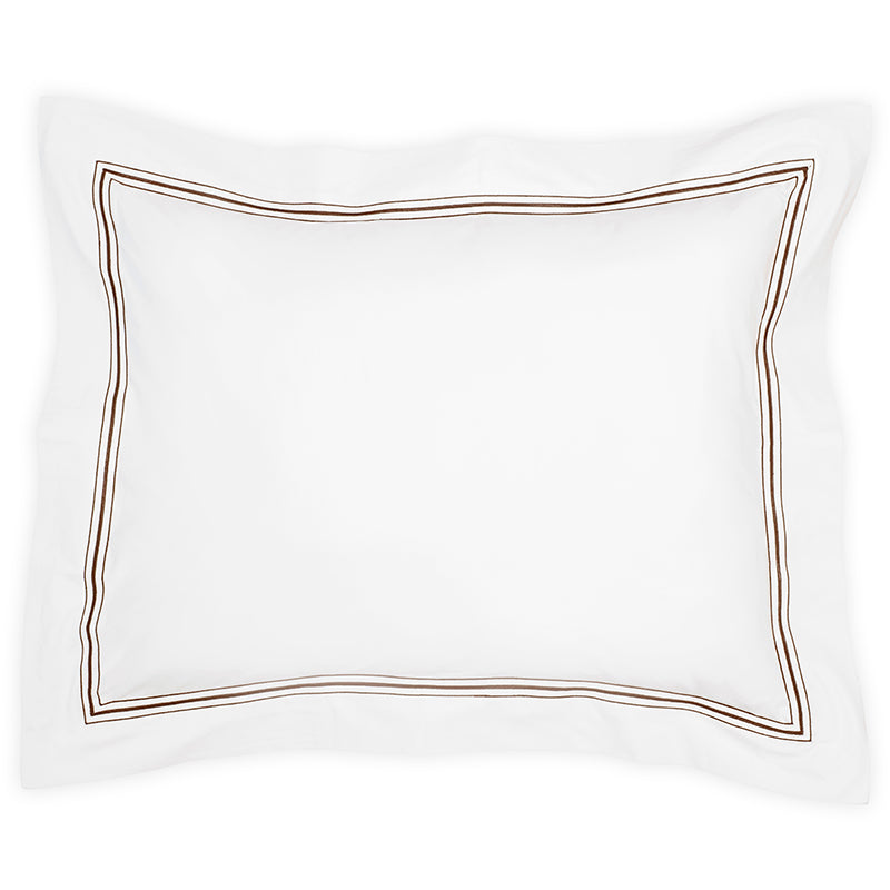 Percale Hurlingham White Chocolate Oxford Pillowcase - NetDécor 