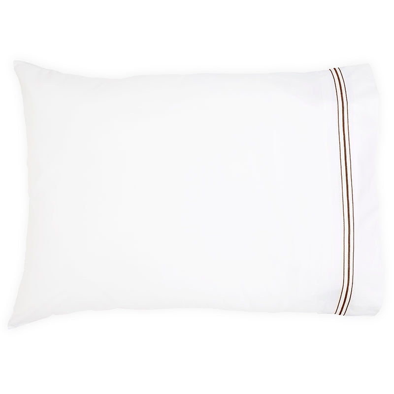 Percale Hurlingham White Chocolate Standard Pillowcase - NetDécor 
