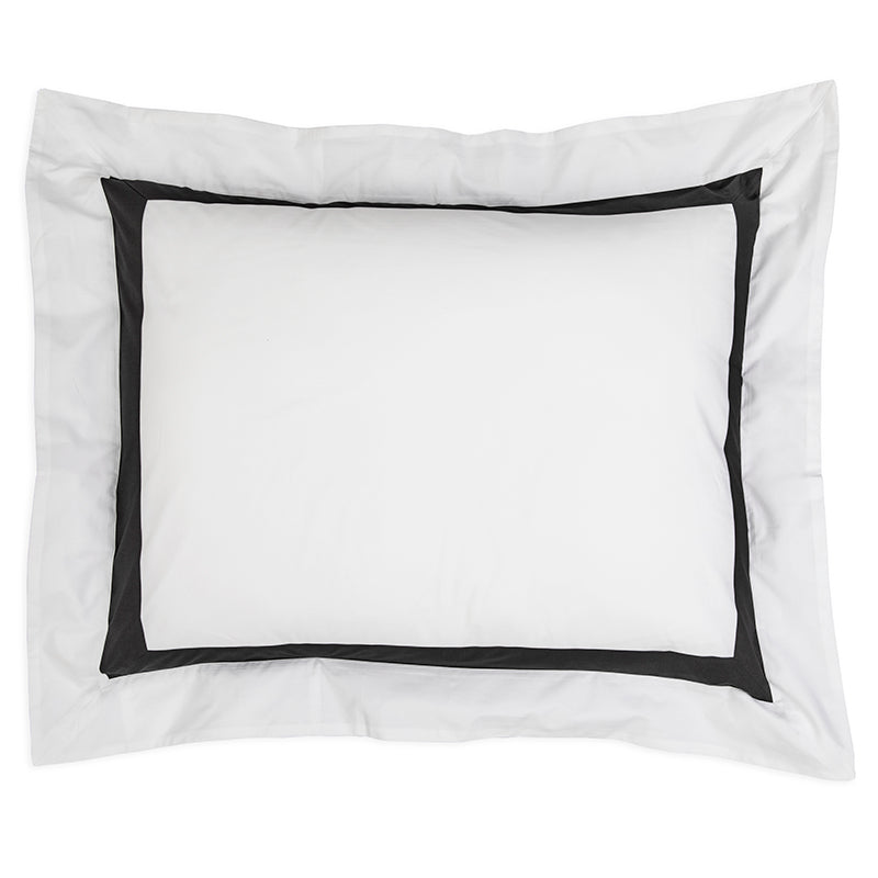Sateen Kilkeel White Charcoal Oxford Pillowcase