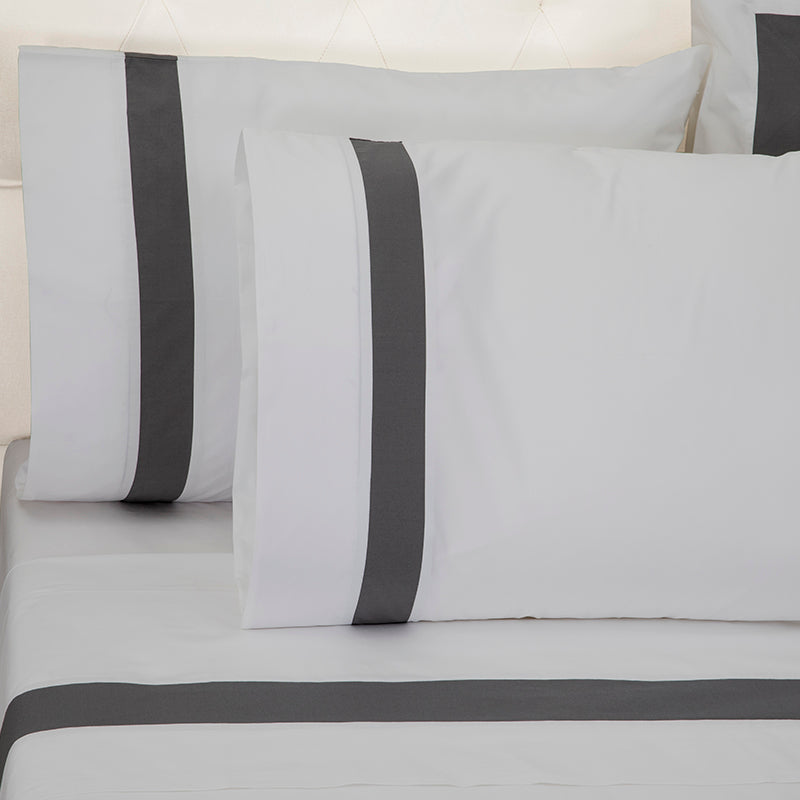 Sateen Kilkeel Glacier Grey Charcoal Standard Pillowcase