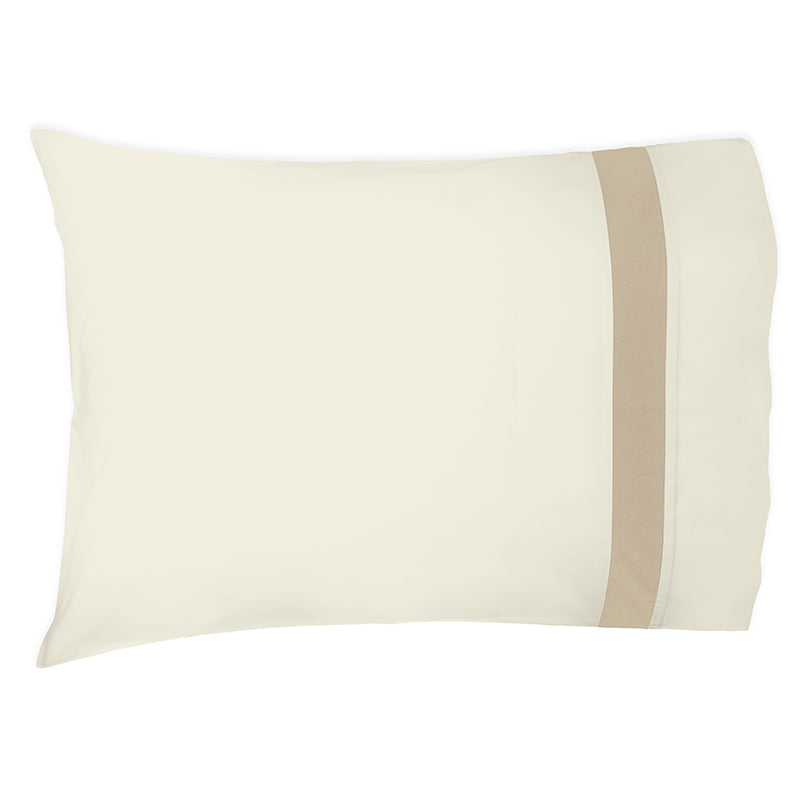 Sateen Kilkeel Taupe Ivory Standard Pillowcase
