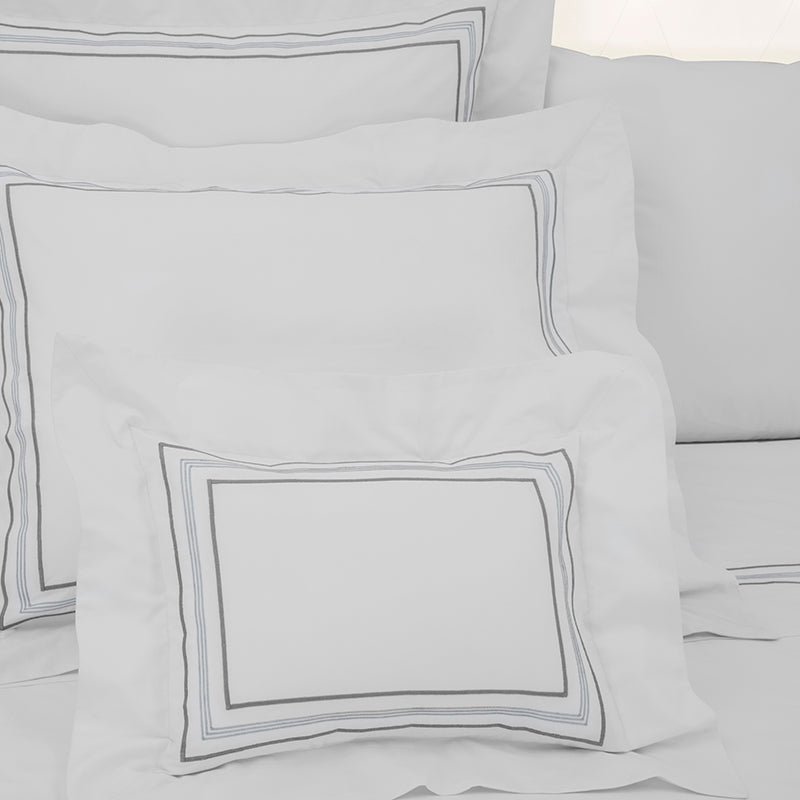Percale Mowbray Glacier Grey Ash Decorative Pillowcase - NetDécor 