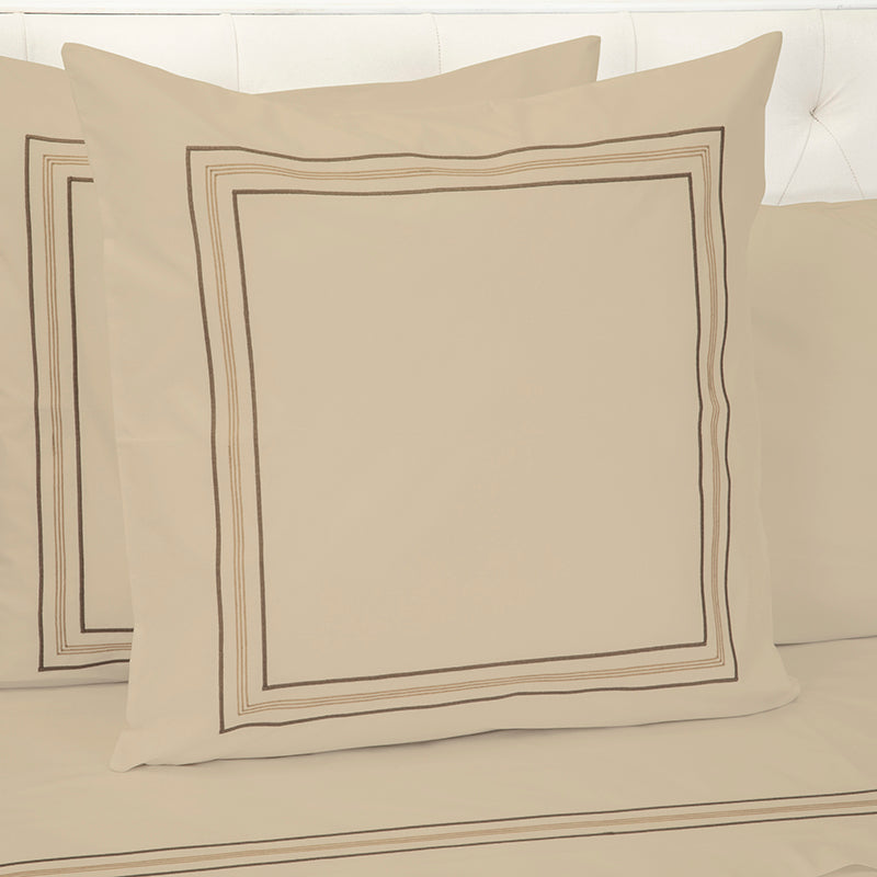 Percale Mowbray Taupe Sand Decorative Pillowcase - NetDécor 