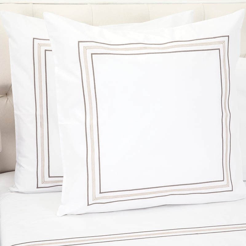 Percale Mowbray White Sand Decorative Pillowcase - NetDécor 
