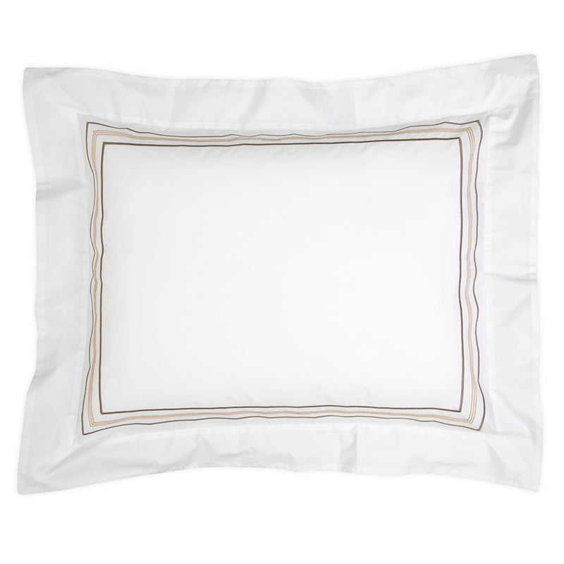 Percale Mowbray White Sand Oxford Pillowcase - NetDécor 