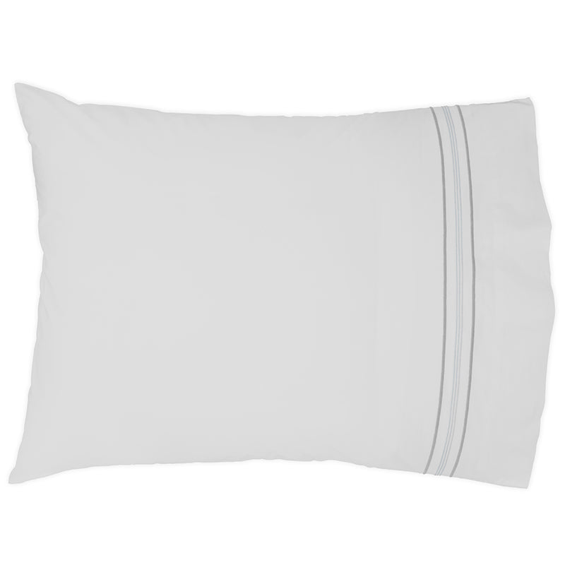 Percale Mowbray Glacier Grey Ash Standard Pillowcase - NetDécor 