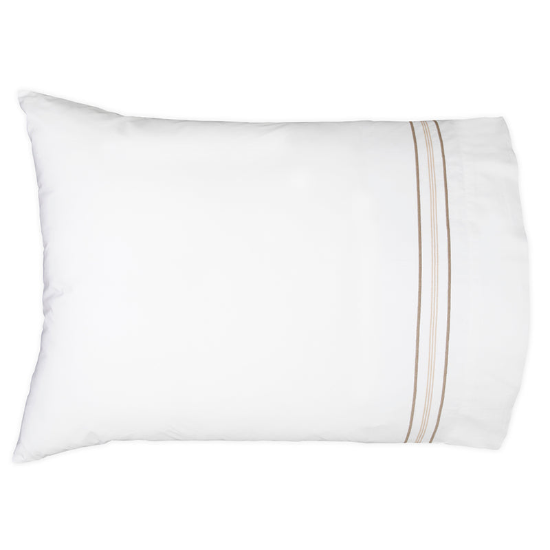 Percale Mowbray White Sand Standard Pillowcase - NetDécor 