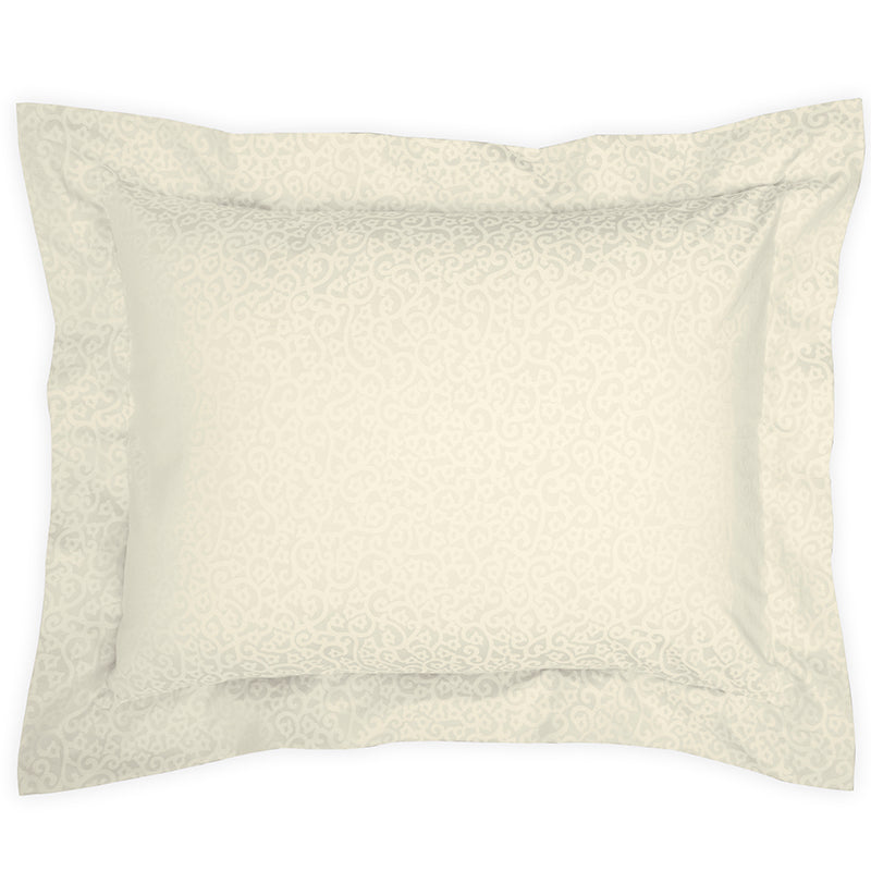 Percale Princess Grace Ivory Oxford Pillowcase - NetDécor 