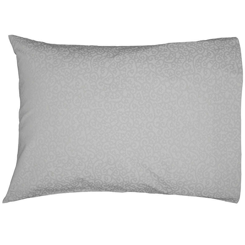 Percale Princess Grace Glacier Grey Standard Pillowcase - NetDécor 
