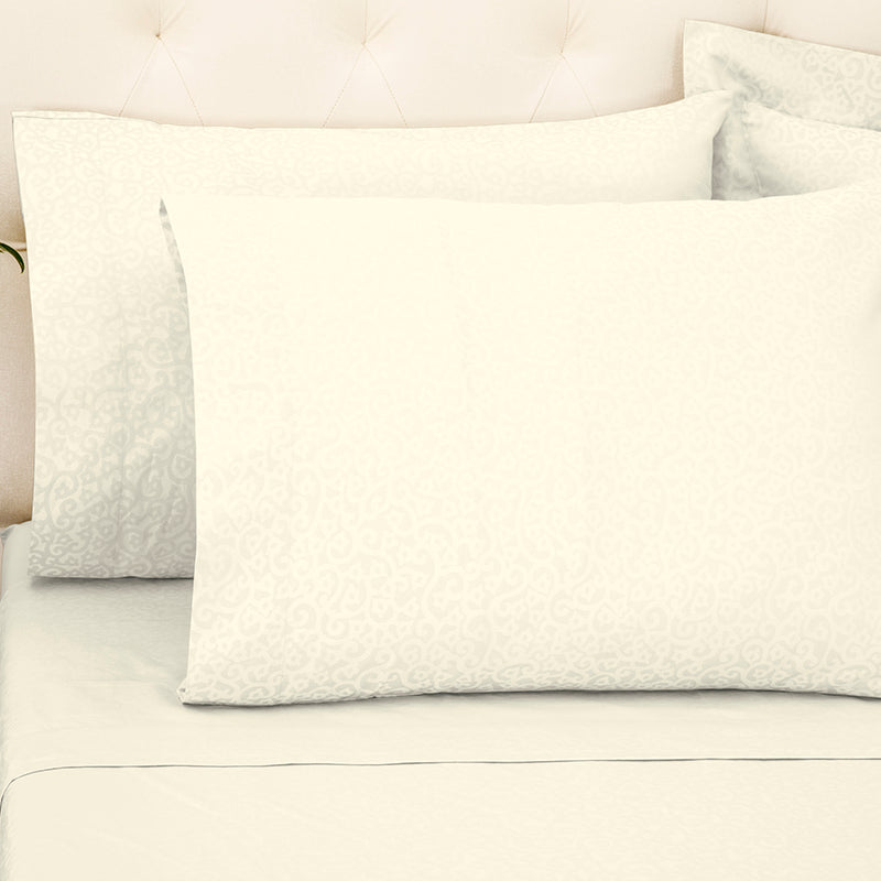 Percale Princess Grace Ivory Standard Pillowcase - NetDécor 