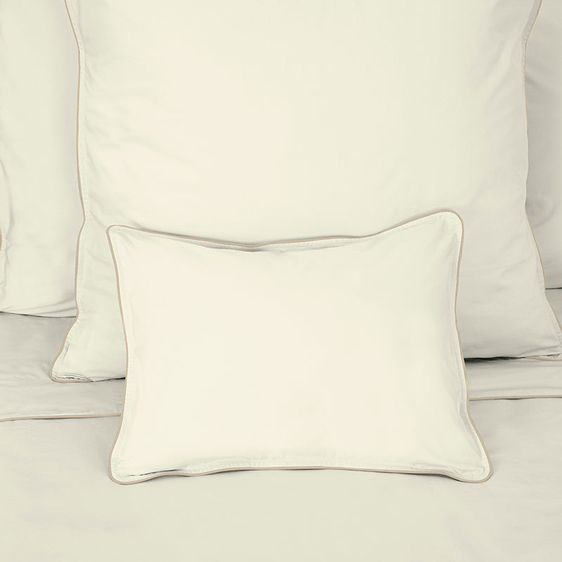 Sateen Spencer Ivory Taupe Decorative Pillowcase
