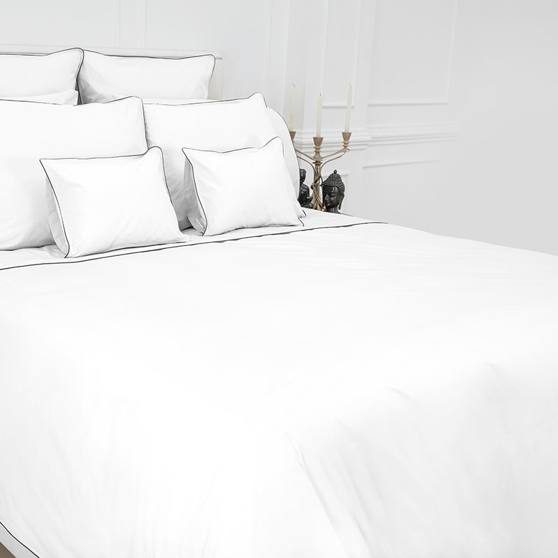 Sateen Spencer White Charcoal Duvet Cover