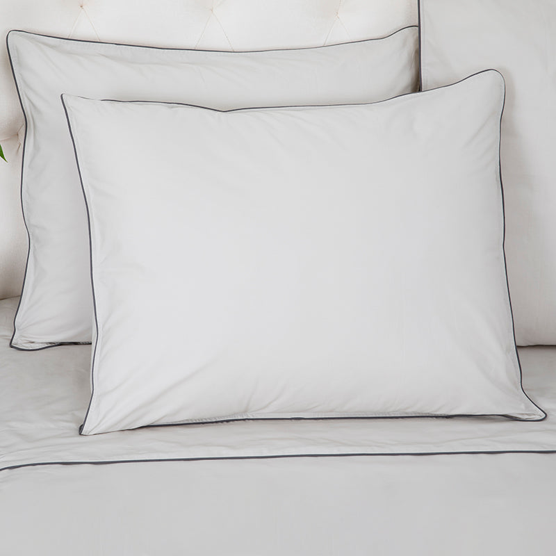 Sateen Spencer Glacier Grey Charcoal Oxford Pillowcase