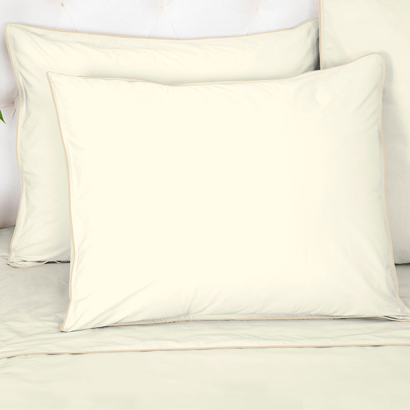 Sateen Spencer Ivory Taupe Oxford Pillowcase