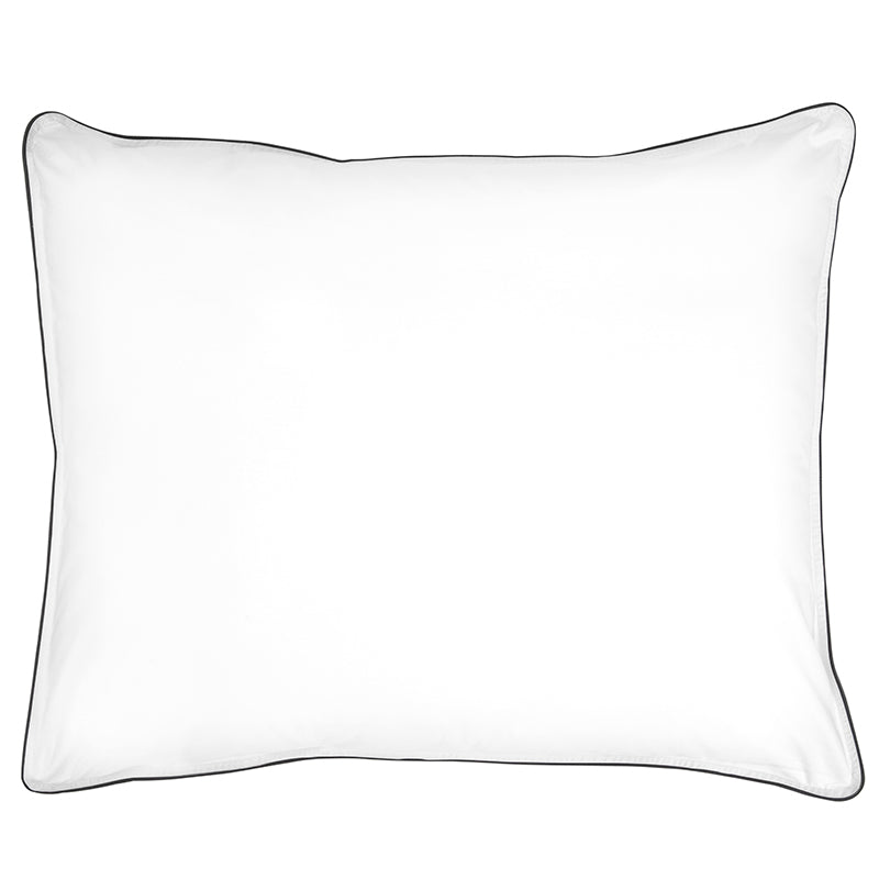 Sateen Spencer White Charcoal Oxford Pillowcase