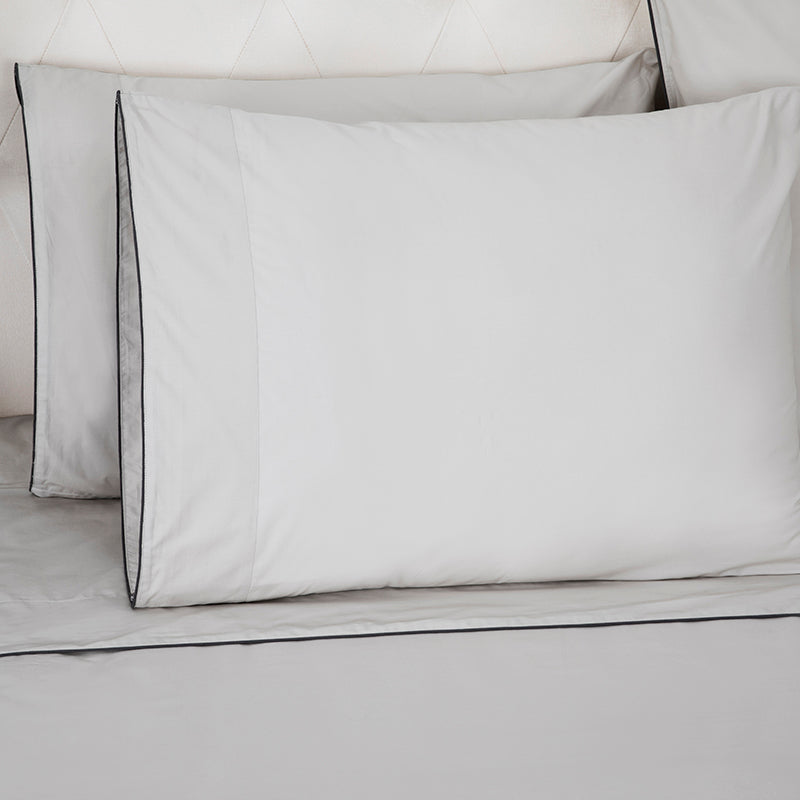 Sateen Spencer Glacier Grey Charcoal Standard Pillowcase