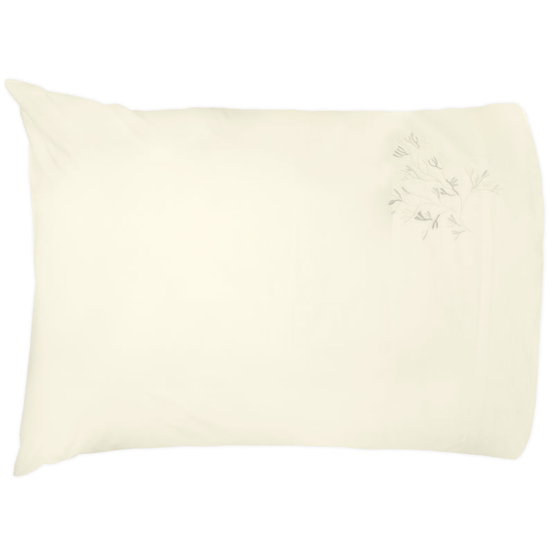 Percale Suez Ivory Straw Standard Pillowcase - NetDécor 