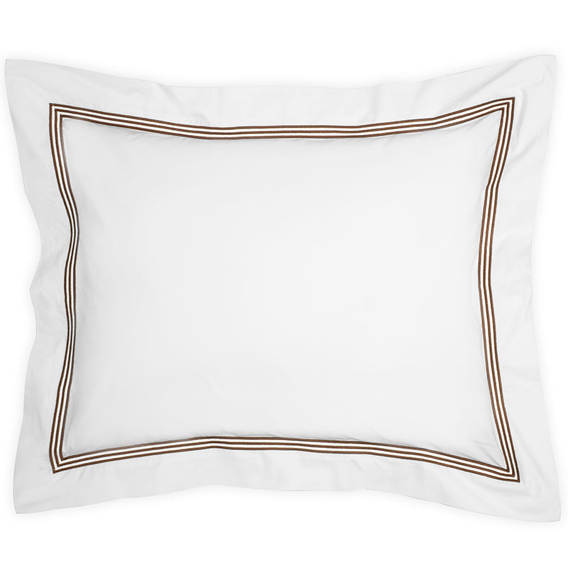Percale Trafalgar White Charcoal Oxford Pillowcase - NetDécor 