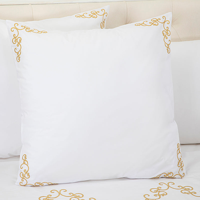 Percale Windsor White Gold Decorative Pillowcase - NetDécor 