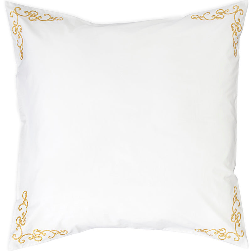 Percale Windsor White Gold Decorative Pillowcase - NetDécor 