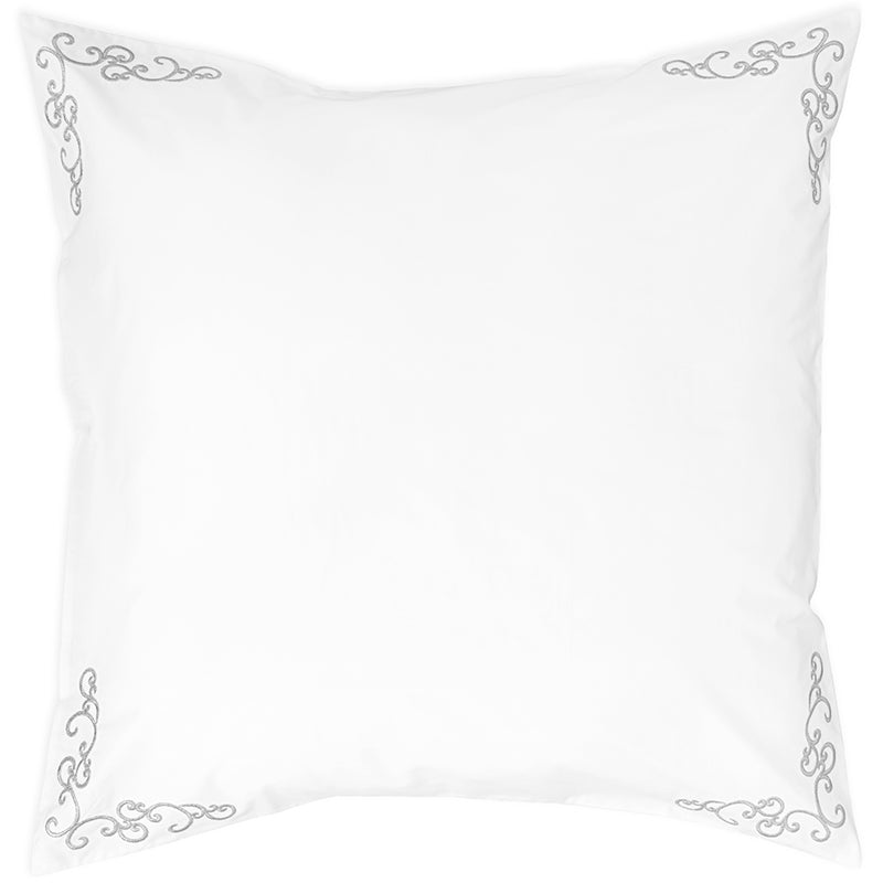 Percale Windsor White Grey Decorative Pillowcase - NetDécor 