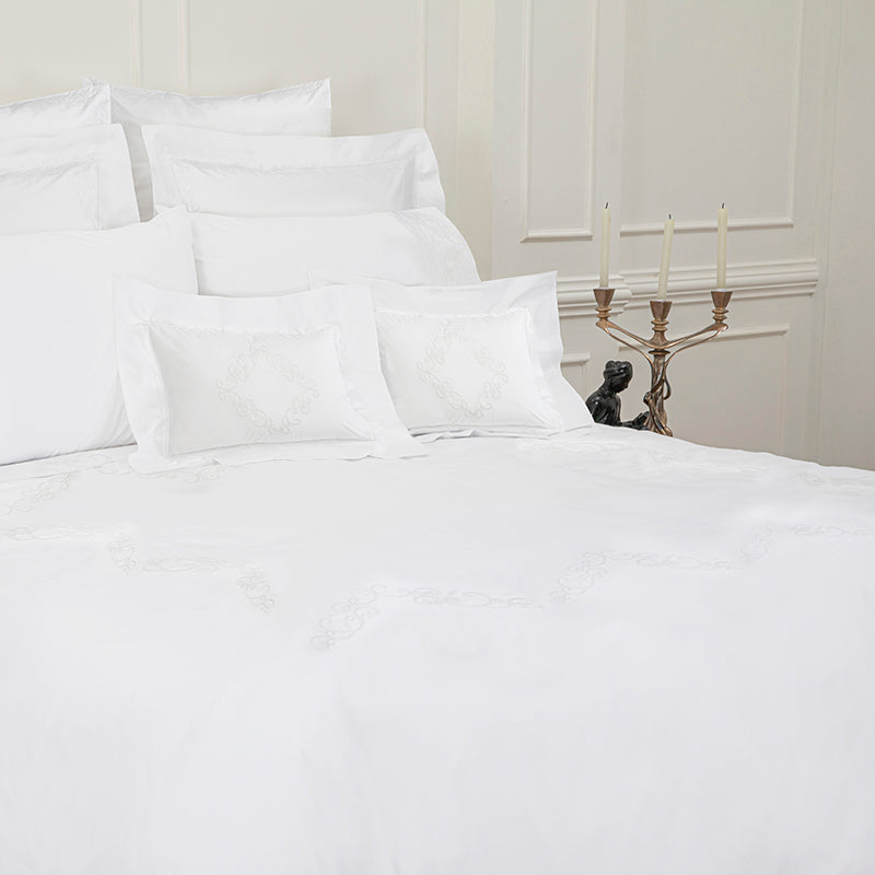 Percale Windsor White White Duvet Cover - NetDécor 