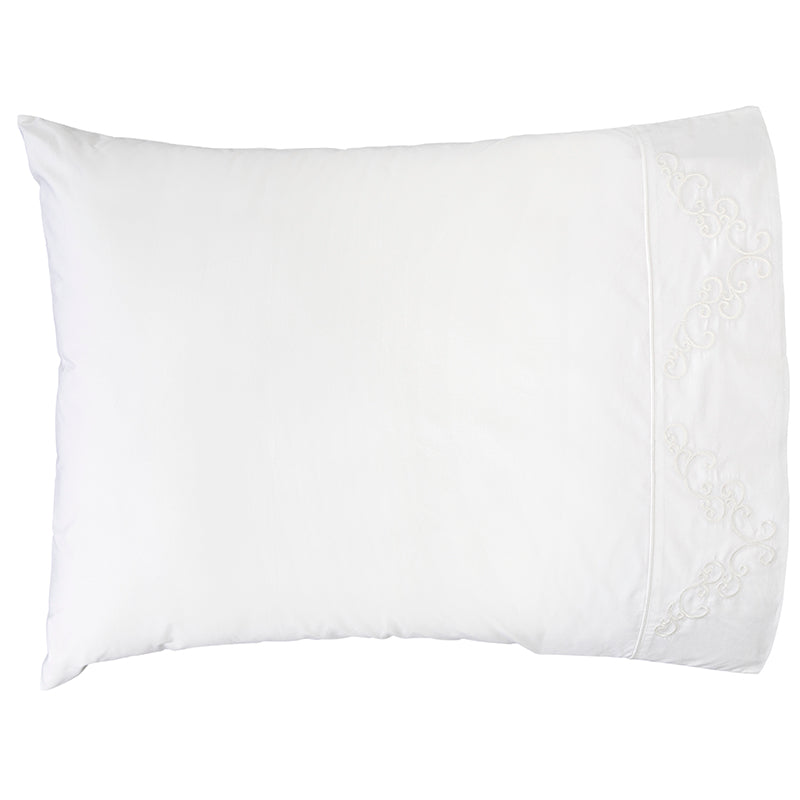 Percale Windsor White White Standard Pillowcase - NetDécor 